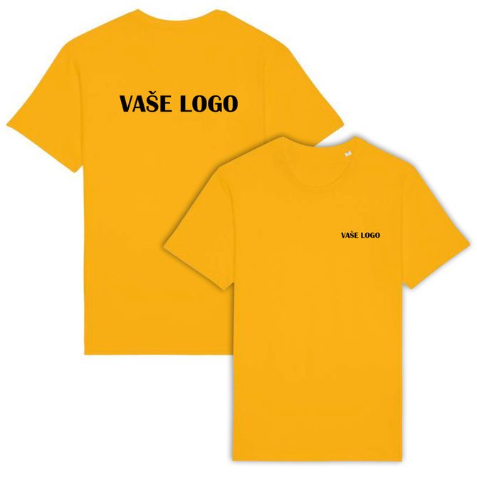 Tričko s vaším logom - Obojstranná potlač - Žlté