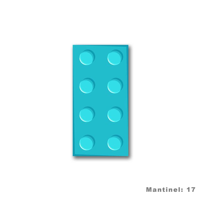 Mantinel na stenu - Tetris dieliky - tyrkysová
