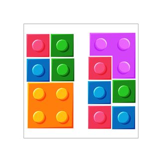 Textilné nálepky - Tetris bloky